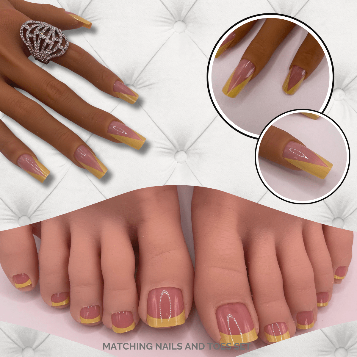 Mellow Yellow Frenchies Matching Nails & Toes Set