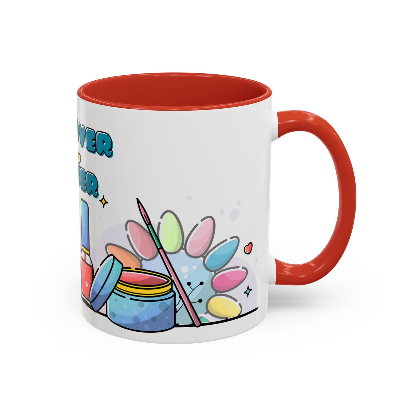 "Mani Over Matter" Color-Accent Mug – LuxeA Nails (Pink or Black)