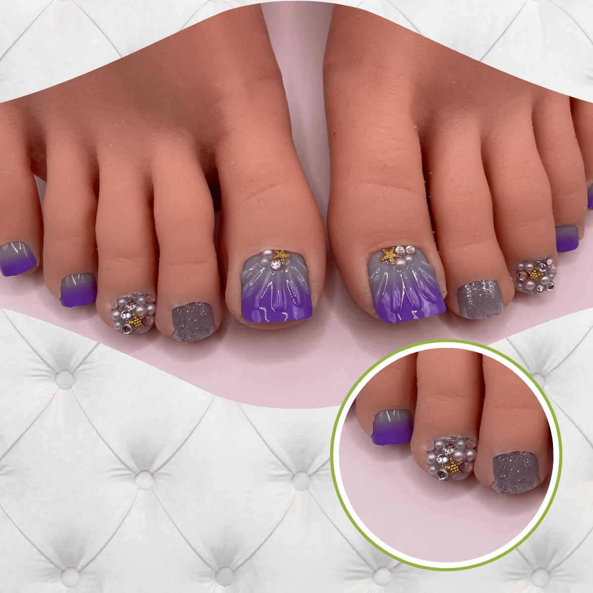 Glam Orchid Toes Press-On Nail Set