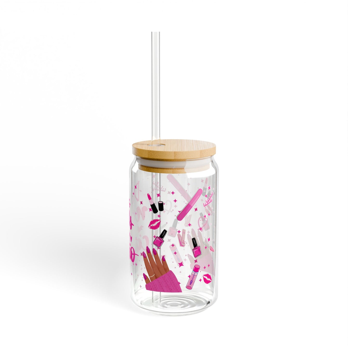 π
 "I Do Nails - What's Your Superpower?" 16oz Glass with Bamboo Lid & Straw