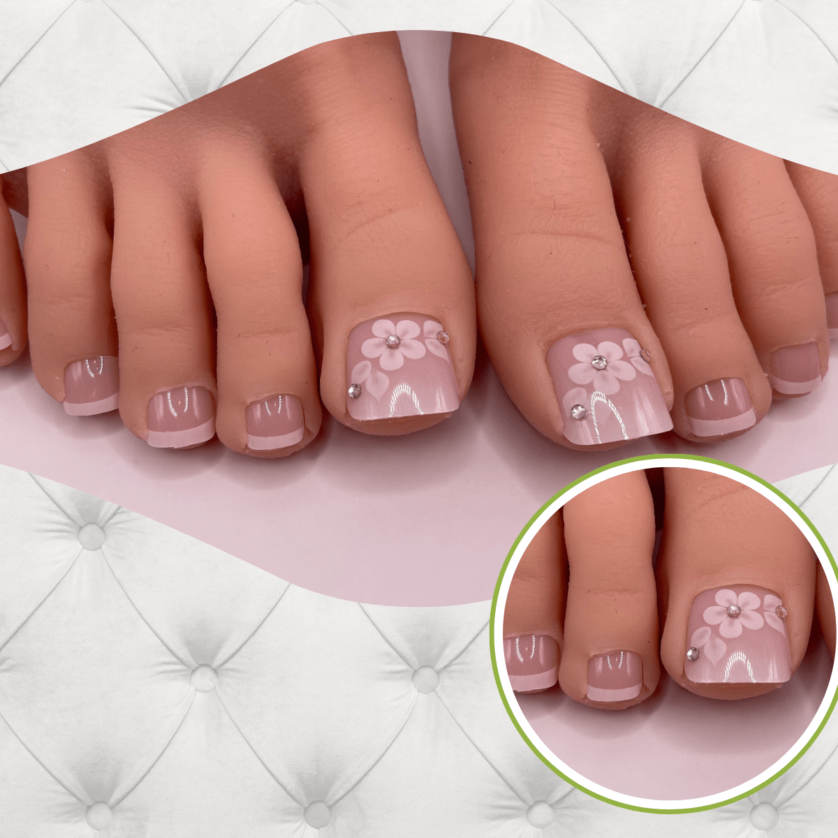 Blush Blossom Toes Press-On Nail Set