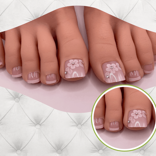 Blush Blossom Toes Press-On Nail Set