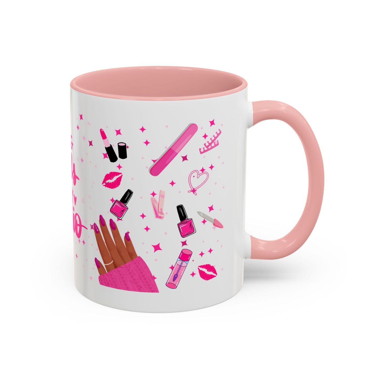 Doing Nails Is My Cardio" Accent Coffee Mug –(Pink or Black)