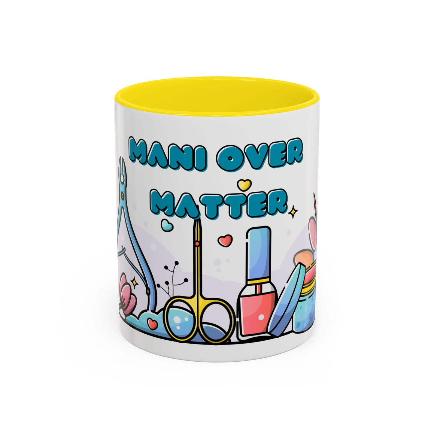 "Mani Over Matter" Color-Accent Mug – LuxeA Nails (Pink or Black)