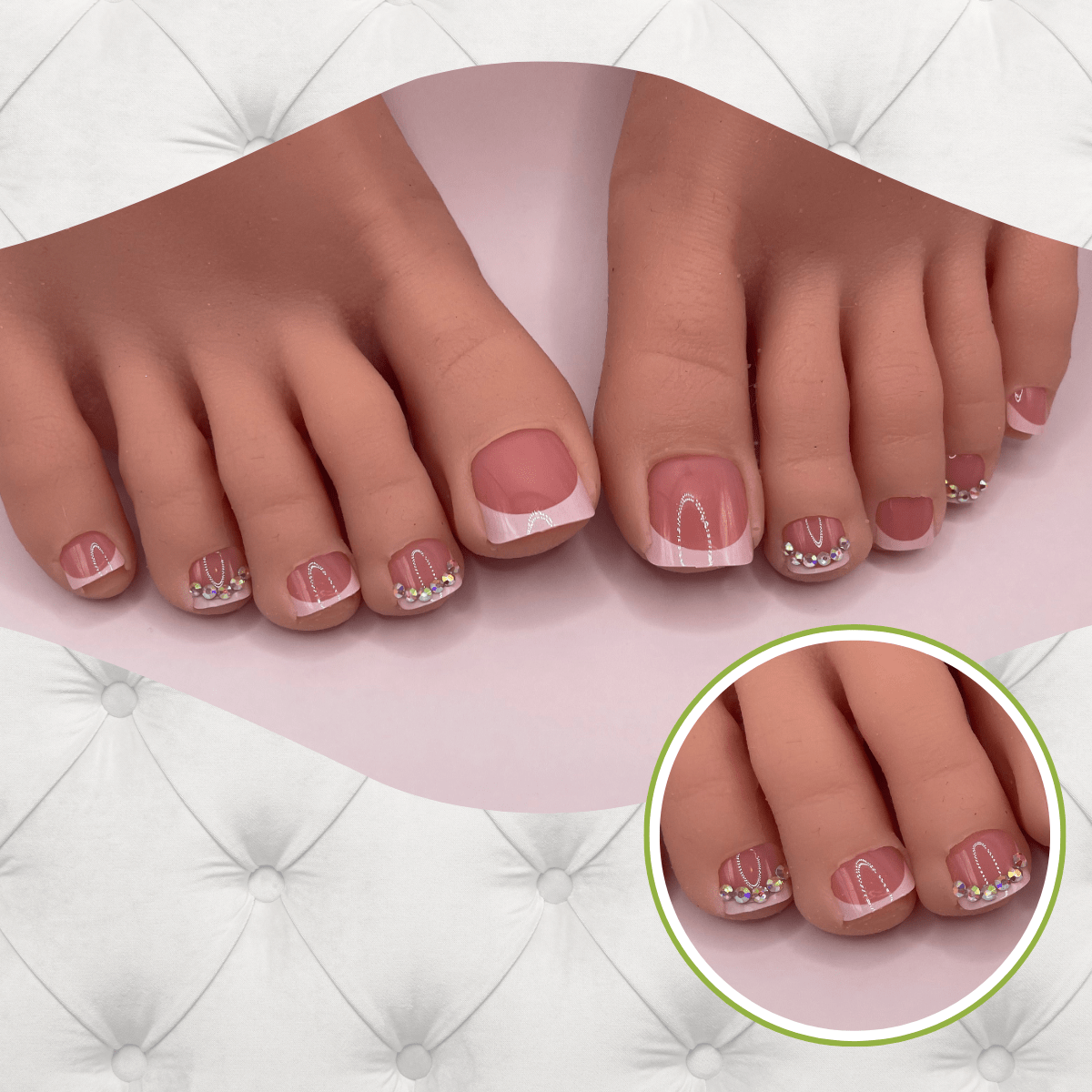 Elegant French Toes Press-On Nail Set