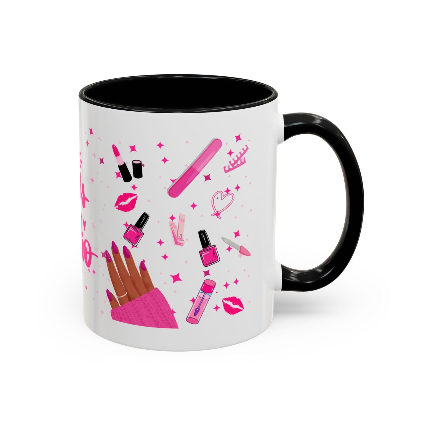 Doing Nails Is My Cardio" Accent Coffee Mug –(Pink or Black)