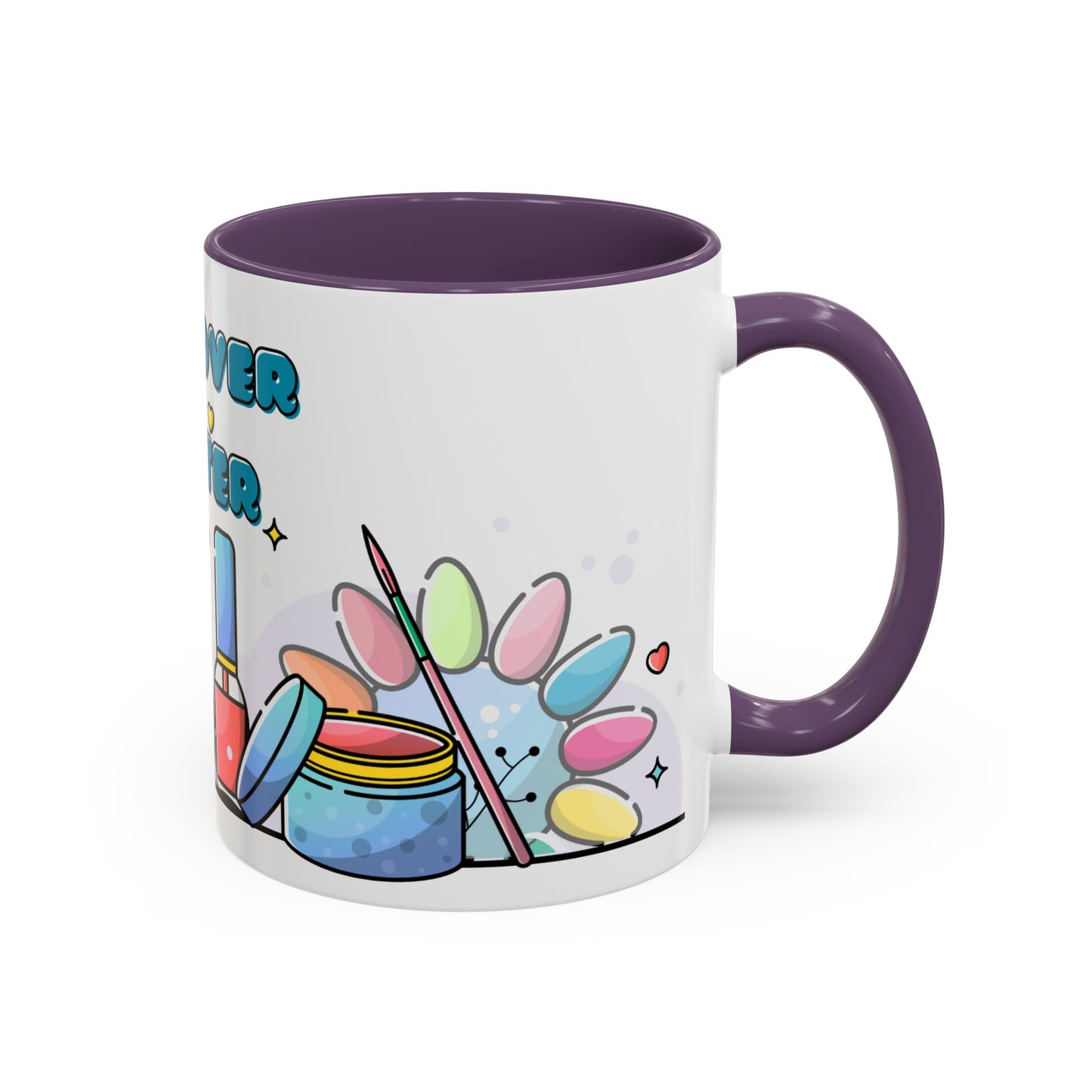 "Mani Over Matter" Color-Accent Mug – LuxeA Nails (Pink or Black)