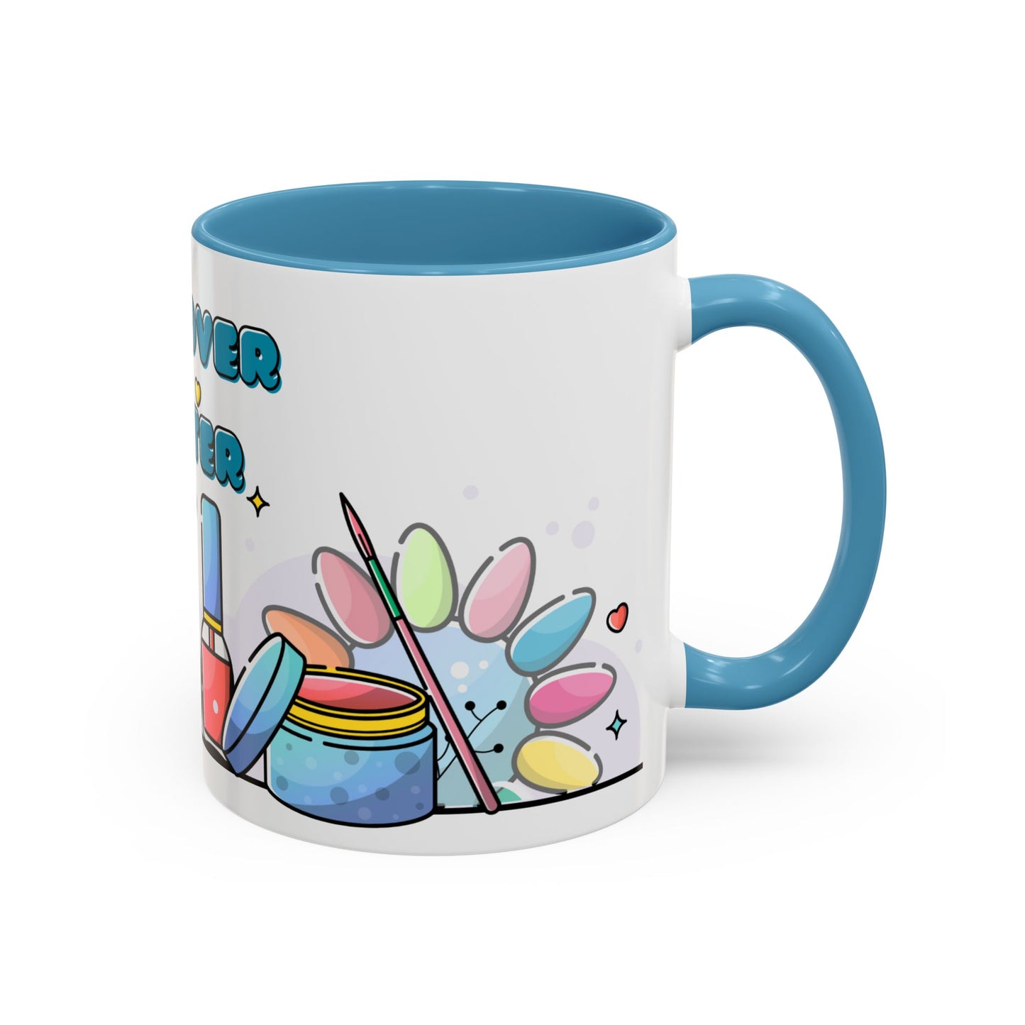 "Mani Over Matter" Color-Accent Mug – LuxeA Nails (Pink or Black)