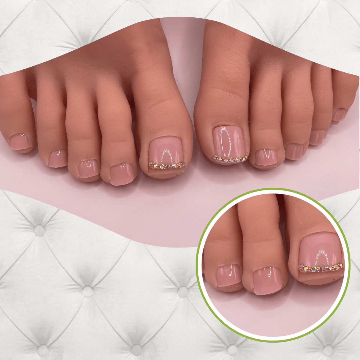 Crystal Nude Toes Press-On Nail Set