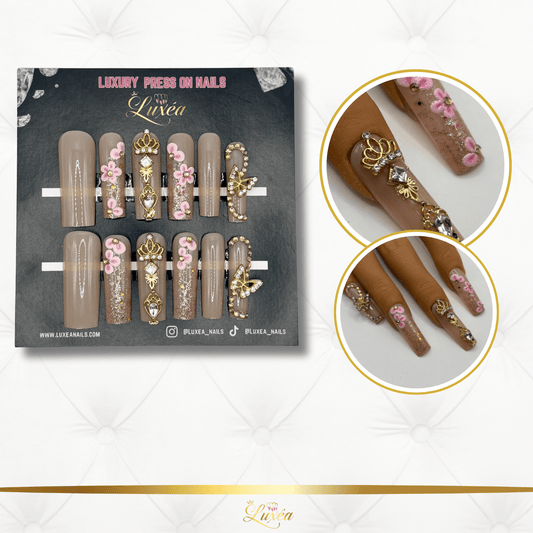 Golden Majesty Acrylic Press-On Nail Set