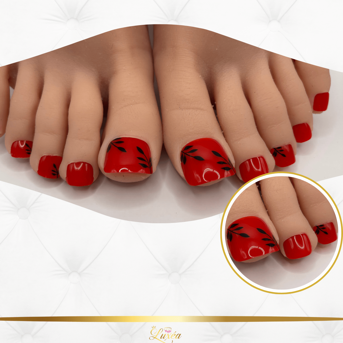Red Lotus Toes Press-On Nail Set