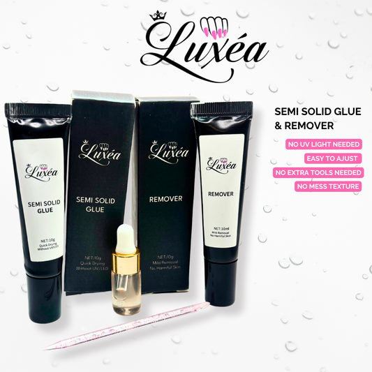 LUXEA™  Semi-Solid Nail Glue + Remover Kit Bundle – Ultra Strong, Quick Dry, No Mess