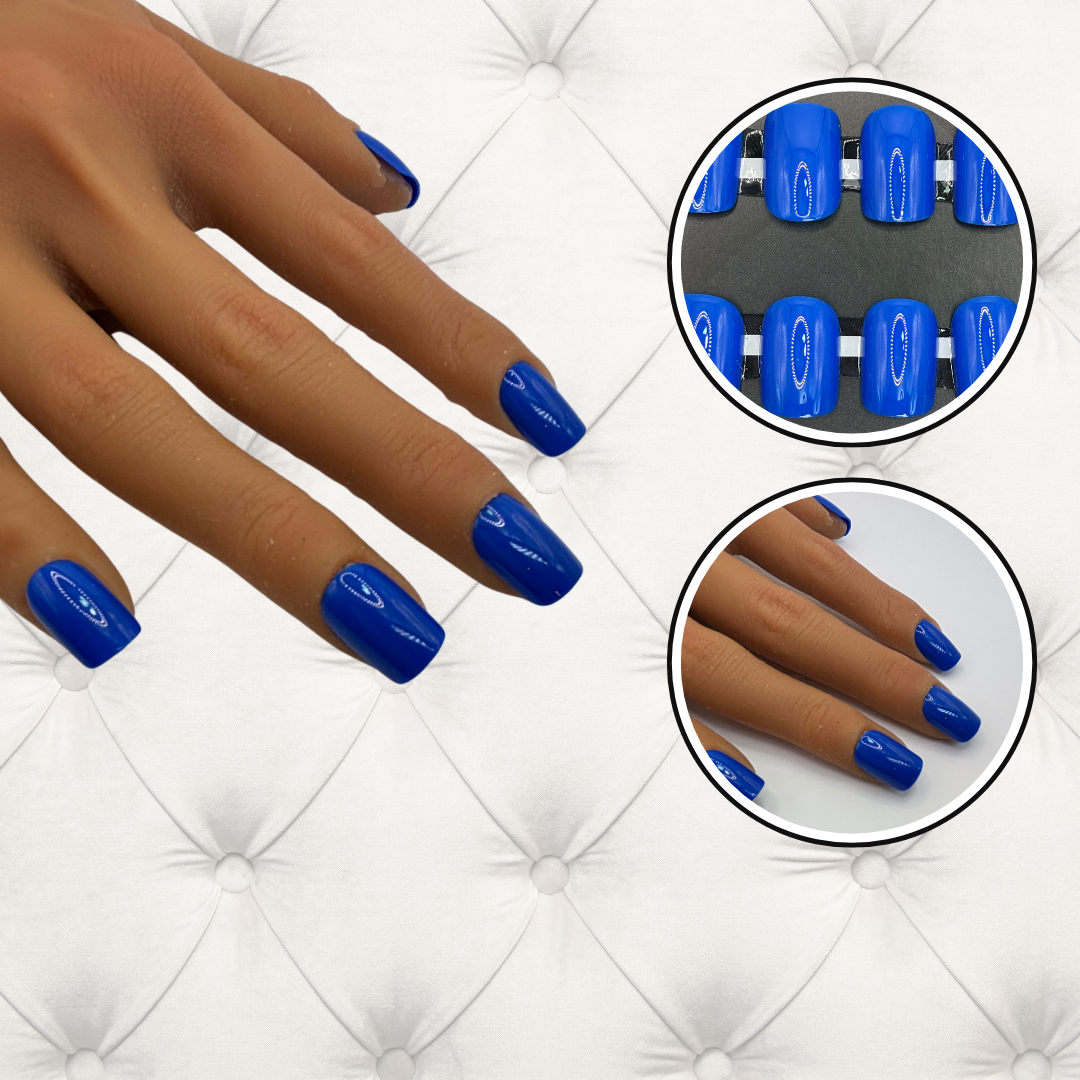 Short Royal Blue soft Gel Nail set