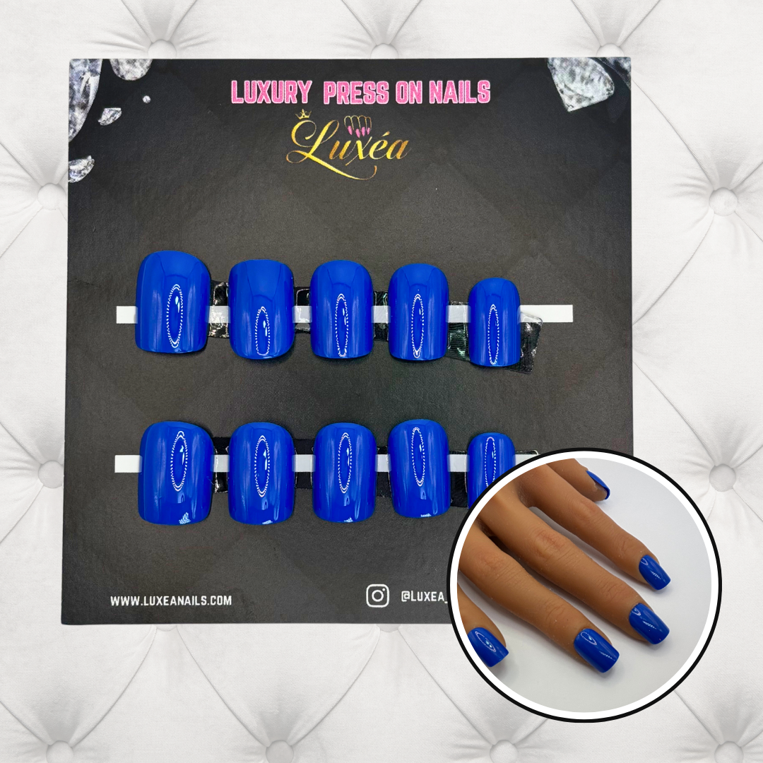 Short Royal Blue soft Gel Nail set