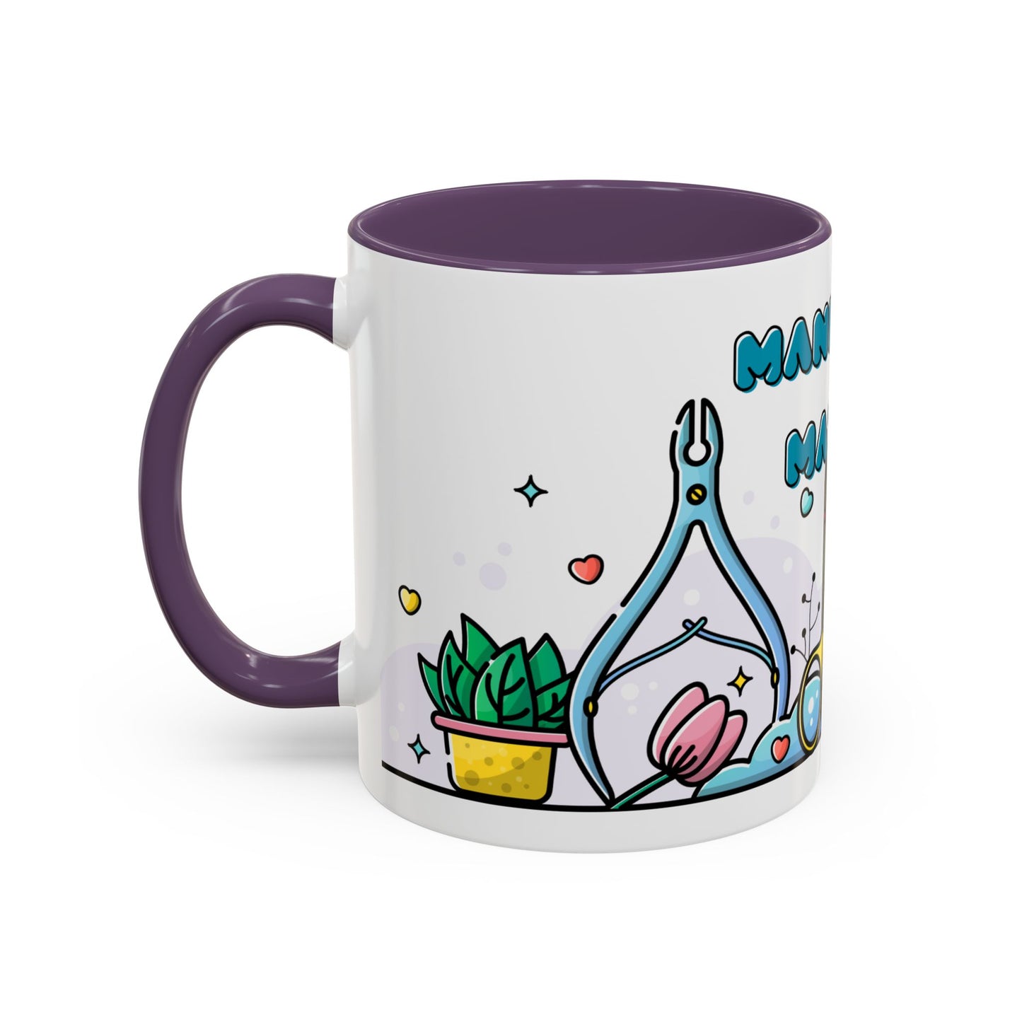 "Mani Over Matter" Color-Accent Mug – LuxeA Nails (Pink or Black)