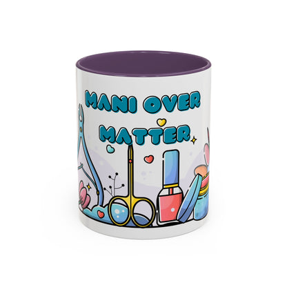"Mani Over Matter" Color-Accent Mug – LuxeA Nails (Pink or Black)