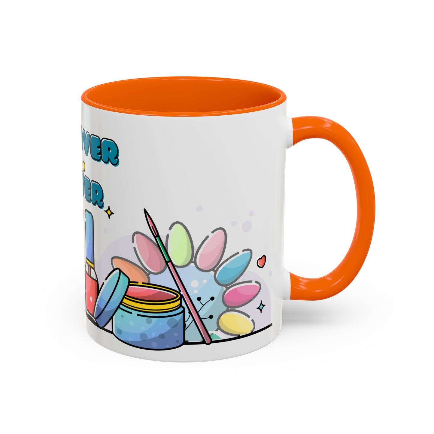 "Mani Over Matter" Color-Accent Mug – LuxeA Nails (Pink or Black)