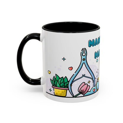 "Mani Over Matter" Color-Accent Mug – LuxeA Nails (Pink or Black)