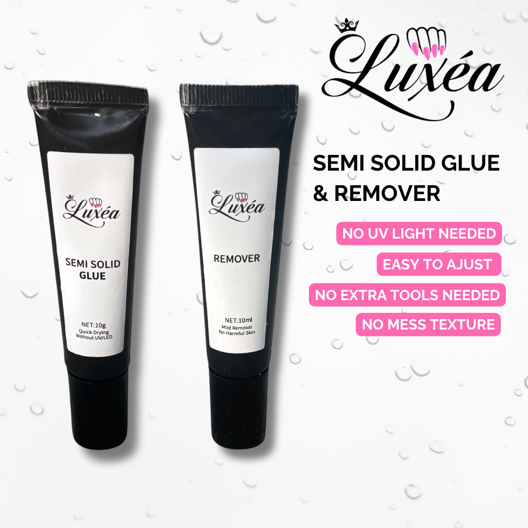 LUXEA™  Semi-Solid Nail Glue + Remover Kit Bundle – Ultra Strong, Quick Dry, No Mess