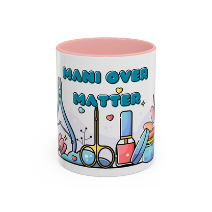 "Mani Over Matter" Color-Accent Mug – LuxeA Nails (Pink or Black)