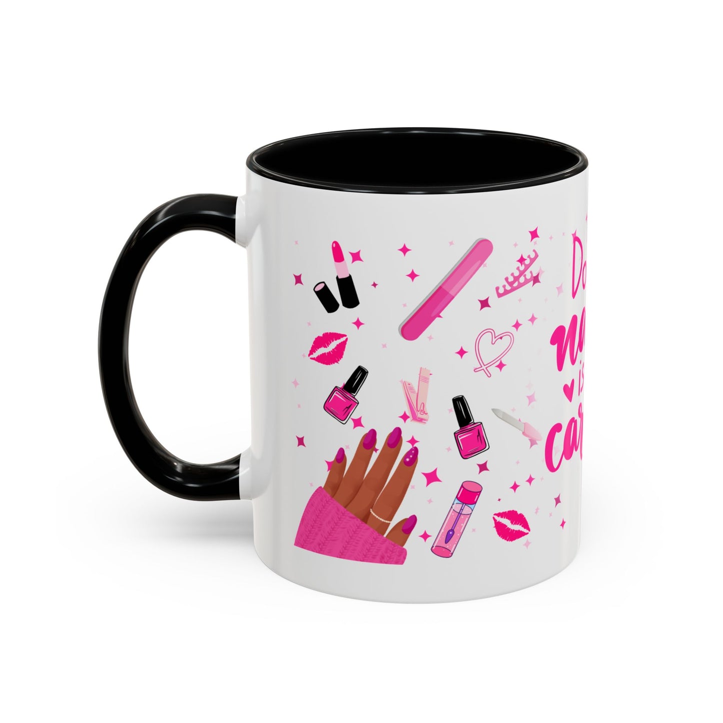 Doing Nails Is My Cardio" Accent Coffee Mug –(Pink or Black)