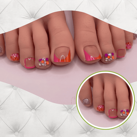 Fiesta Glam Toes Press-On Nail Set