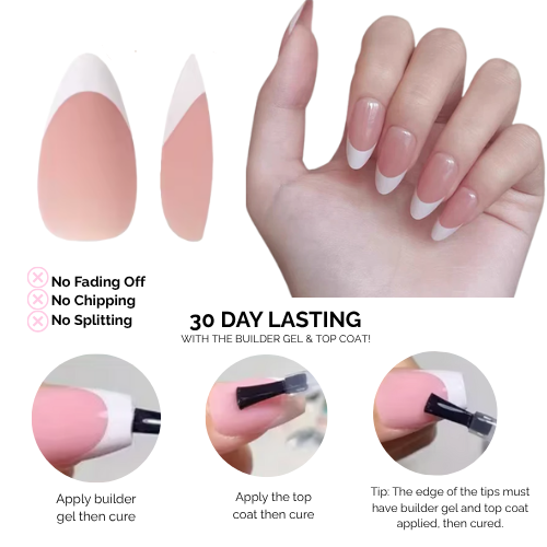 LUXEA™  Almond Soft Gel Nails French Tips