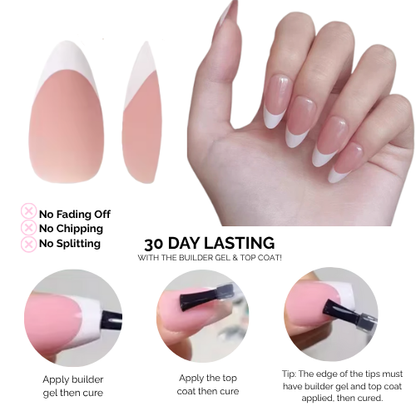LUXEA™  Almond Soft Gel Nails French Tips