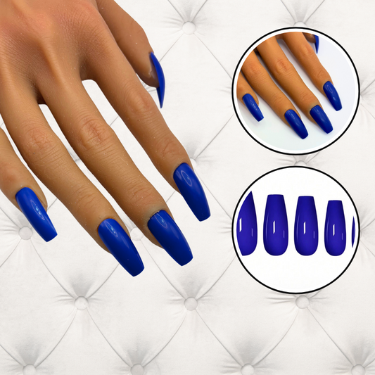 Sapphire Slay Press-On Nails – Coffin Long | High Gloss Blue