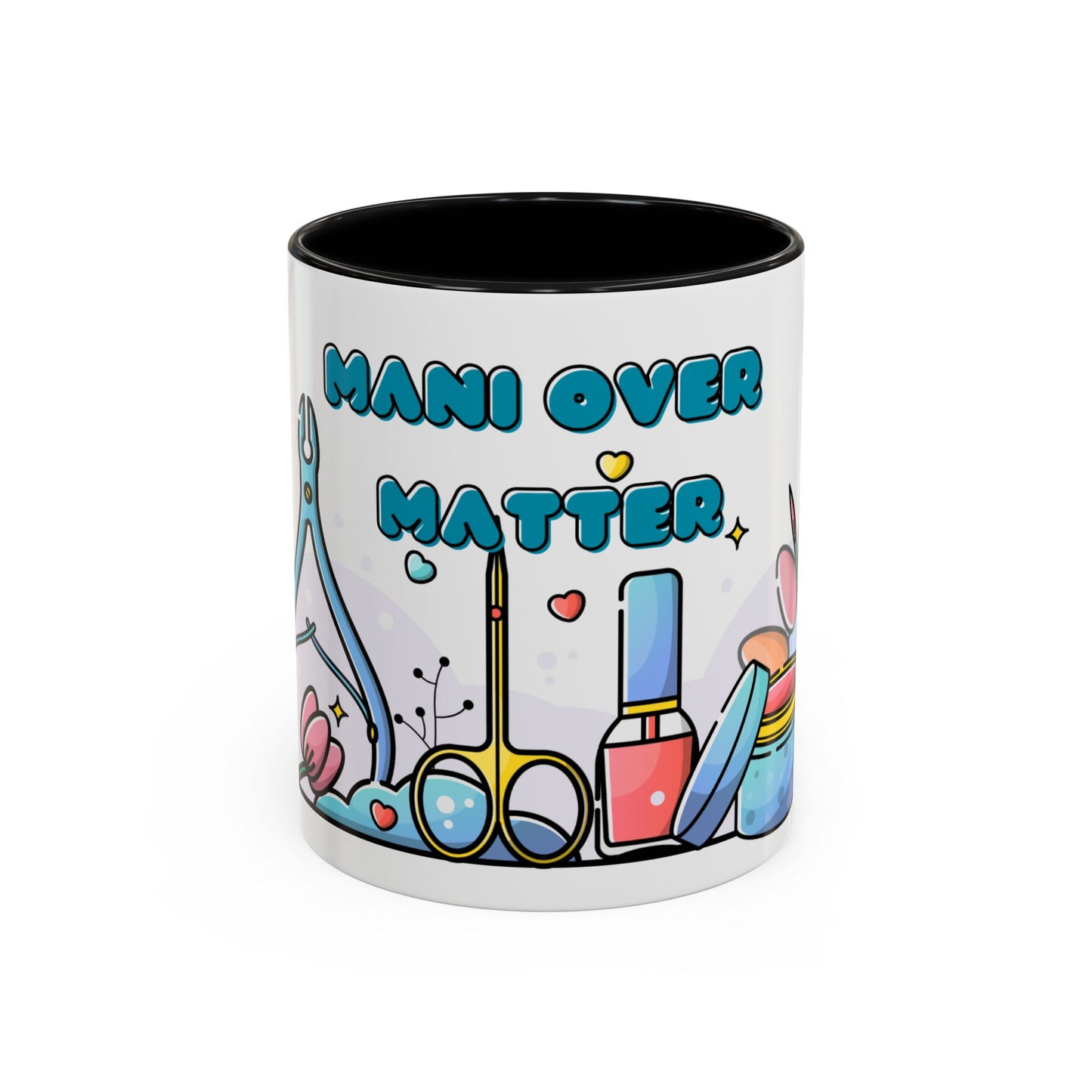 "Mani Over Matter" Color-Accent Mug – LuxeA Nails (Pink or Black)