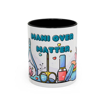 "Mani Over Matter" Color-Accent Mug – LuxeA Nails (Pink or Black)