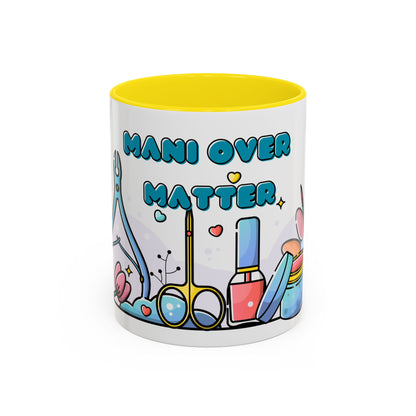 "Mani Over Matter" Color-Accent Mug – LuxeA Nails (Pink or Black)