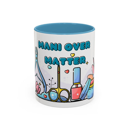 "Mani Over Matter" Color-Accent Mug – LuxeA Nails (Pink or Black)