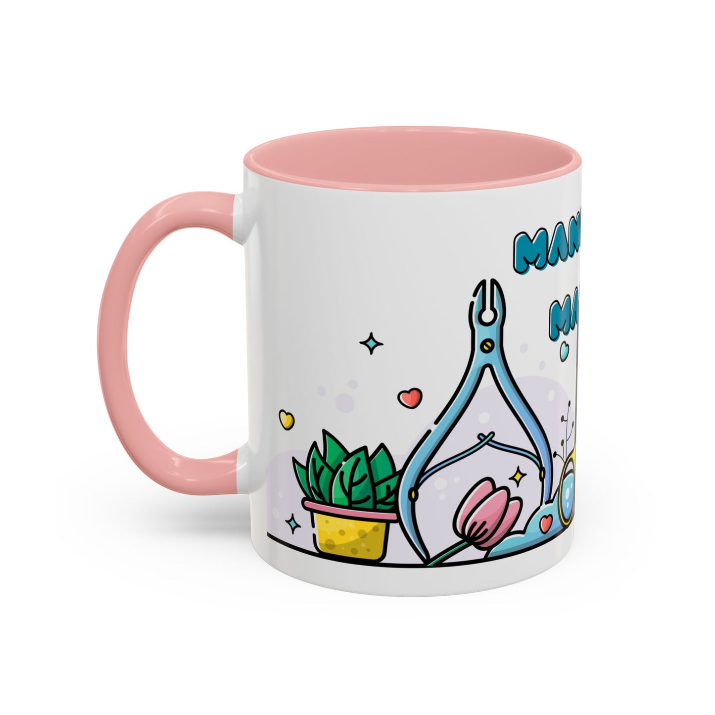 "Mani Over Matter" Color-Accent Mug – LuxeA Nails (Pink or Black)