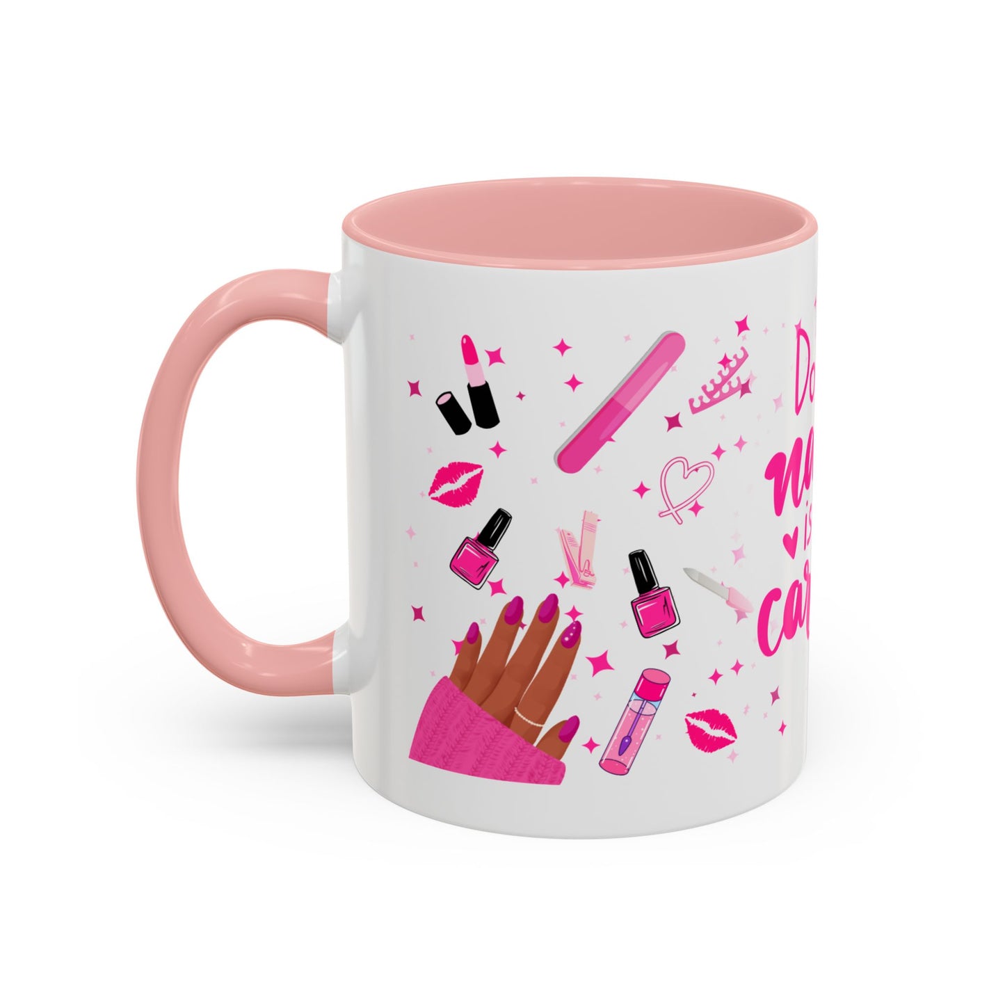 Doing Nails Is My Cardio" Accent Coffee Mug –(Pink or Black)