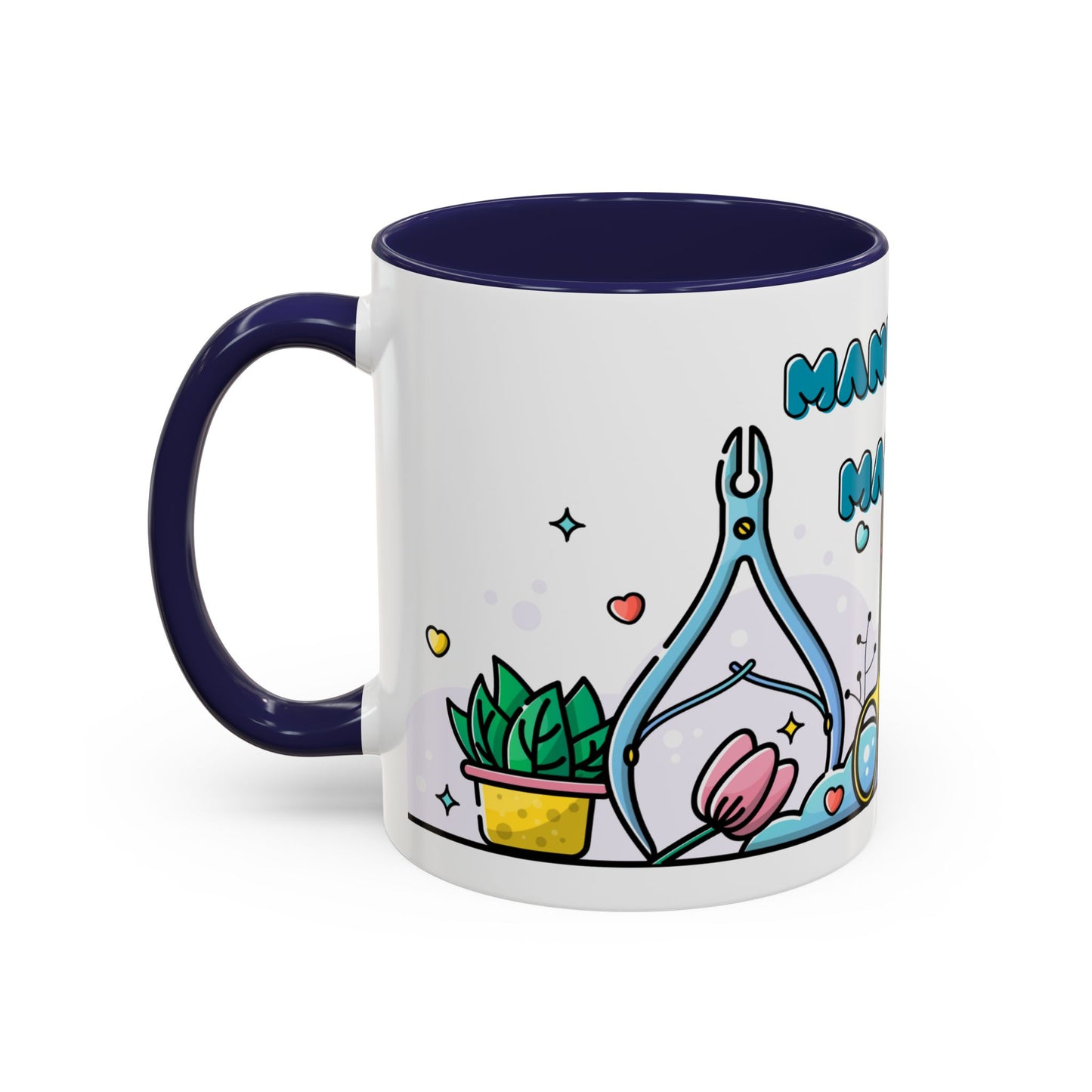 "Mani Over Matter" Color-Accent Mug – LuxeA Nails (Pink or Black)