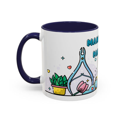 "Mani Over Matter" Color-Accent Mug – LuxeA Nails (Pink or Black)