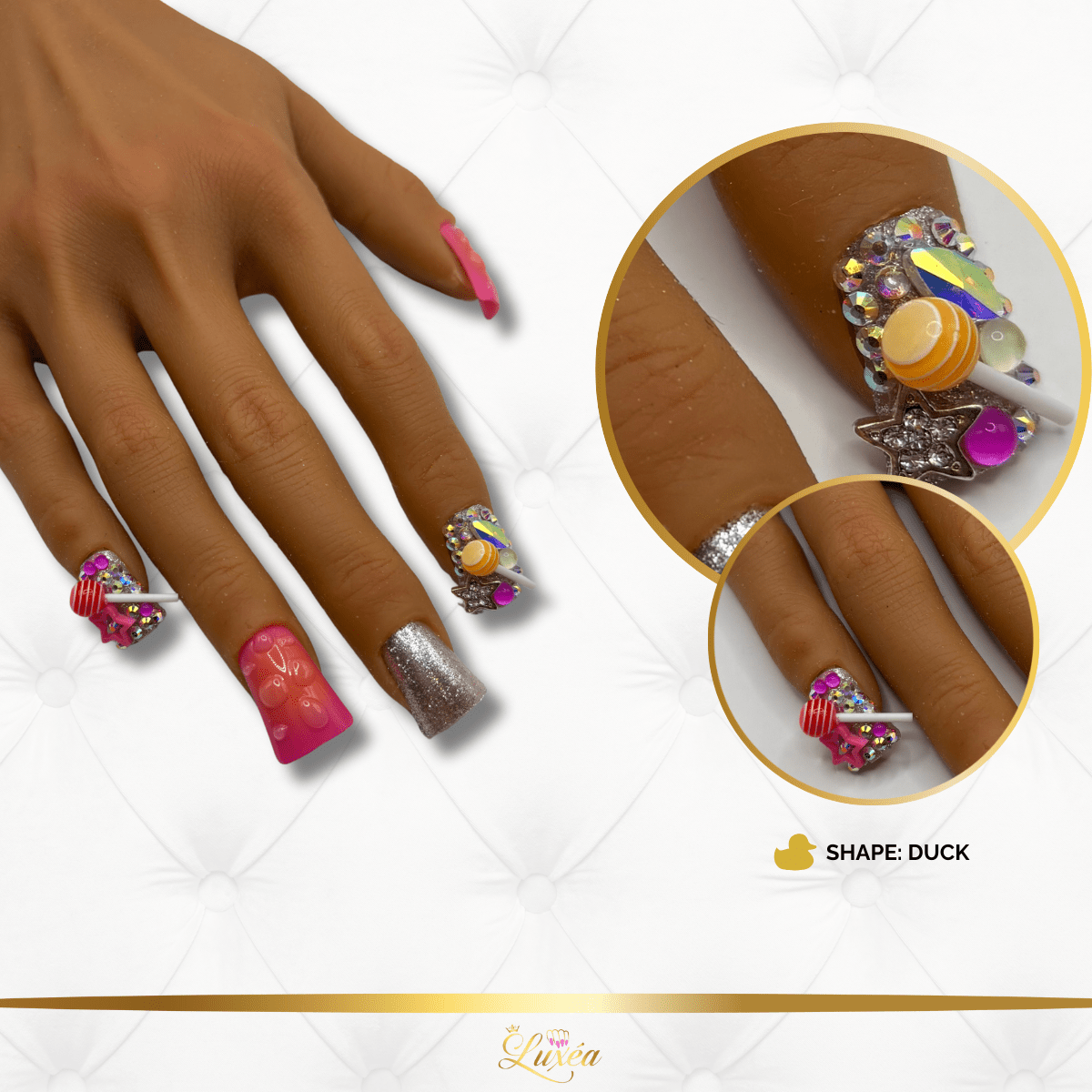 🍭 Sugar Rush Duck Press-On Nail Set