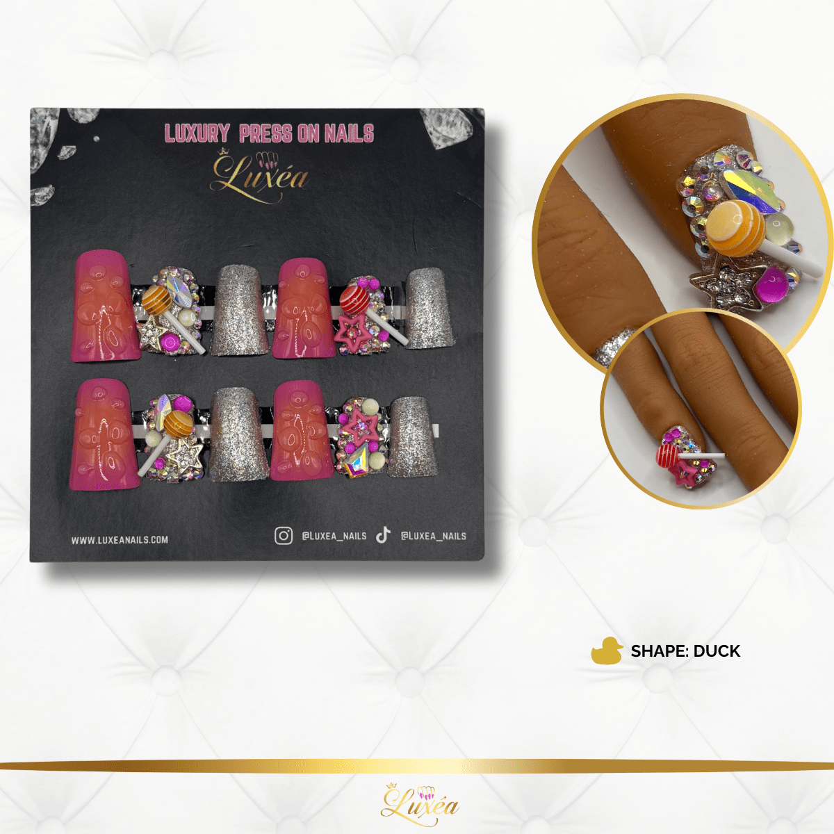 🍭 Sugar Rush Duck Press-On Nail Set