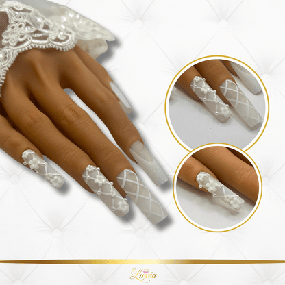 Lace Bridal Elegance Press-On Nail Set